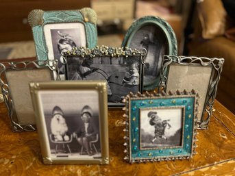 Vintage Picture Frames In Shades Of Silver, Gold And Blue