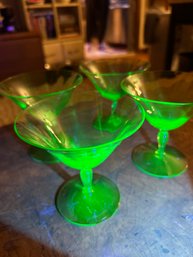 Uranium Glass Cocktail Glasses