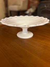 Footed Milk Glass Cake Plate