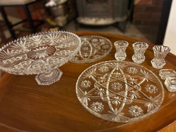 Footed Crystal Cake Plate And Other Crystal Things