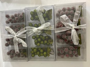 3 Packs Of Sparkly, Sugary, Ornamental Grapes