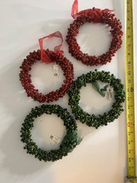 4 Beaded Wreaths - NWT