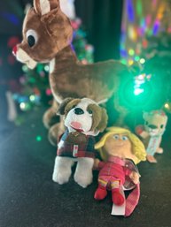 Plush Characters: Rudolf, Elf Pet, Clarice And Cindy Lou