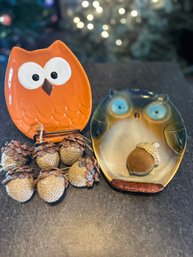 Fall Decor, Owl Plates