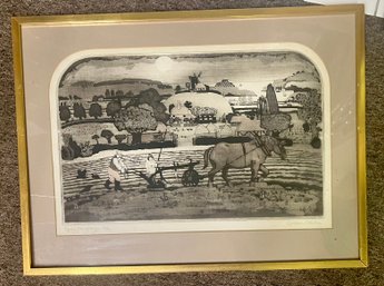 Spring Ploughboy Numbered Lithograph By Graham Clarke