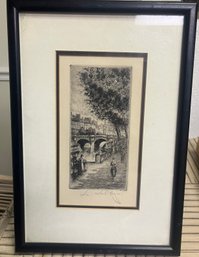 Vintage Etching Of France