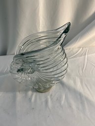 Elegant Hand-Blown Glass Seashell Vase