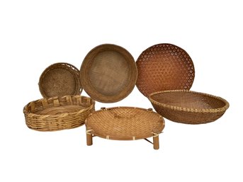 Collection Of Five Straw Baskets