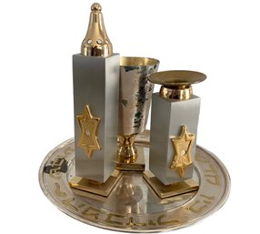 Oppenheim 24K Over Silverplate Judaica Havdallah Set
