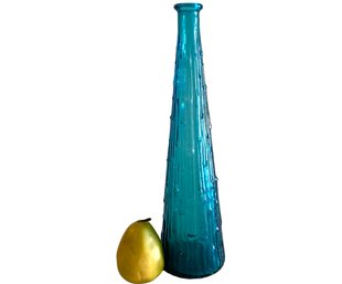 Tall Mid Century Empoli Drip Vase In Teal