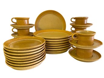 1970s Vintage Two Tone Golden Stoneware Set