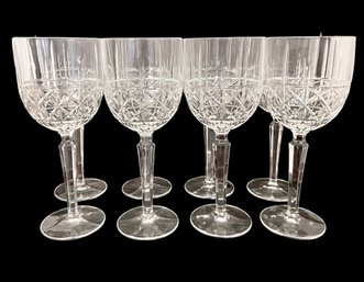 Eight Waterford Marquis Crystal Wine Glasses