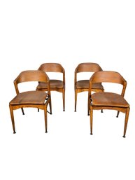 Lot Of 4 Oak Mcm Chairs Restoration Project