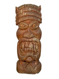 Large 4 Ft Carved Wooden Tiki Wooden Sculpture