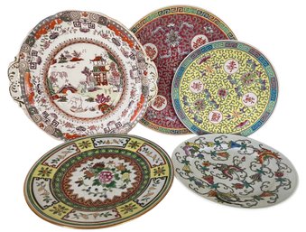 Five Vintage Chinese Porcelain Plates