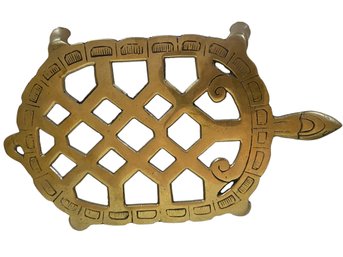 Mid Century Brass Turtle Trivet