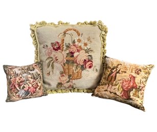 A Group Of Three Custom Made Pillows