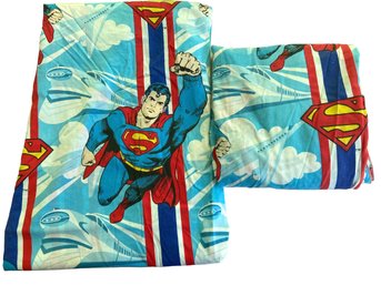 1978 Superman Twin Sized Flat And Fitted Sheets