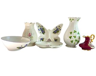 Six Vintage Fine China Pieces Including Donegal - Crown Staffordshire And More