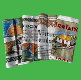 Four Vintage Irish Linen Tea Towels (X)
