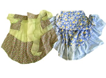 Two Vintage Custom Made Aprons