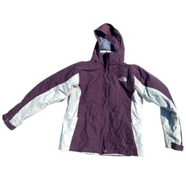 Women's Hyvent Purple And White North Face Jacket - Size Medium