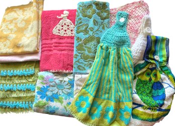 A Collection Of Vintage Terry Cloth Towels