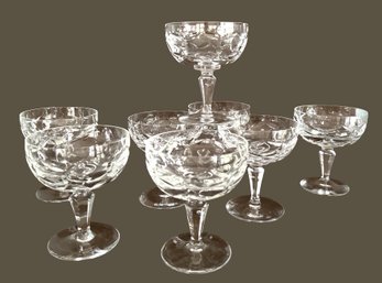 Seven Fine Atlantis 'Faro' Vintage Crystal Champagne Coupes