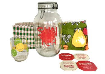 1970s Sun Tea Jar, Salada Tea Coasters & More