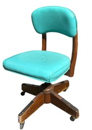 Mid-Century Faux Leather Office Swivel Chair