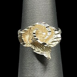 Vintage Mexican Sterling Silver Artisan Floral Ring, Size 5.75