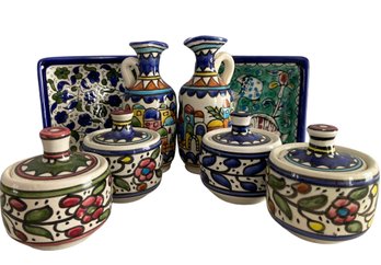 A Collection Of Armenian Hand Painted Porcelain From Jerusalem