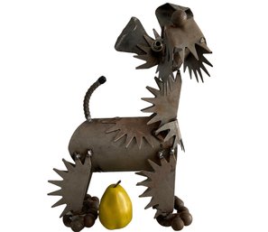 Awesome Reclaimed Metal Terrier Sculpture
