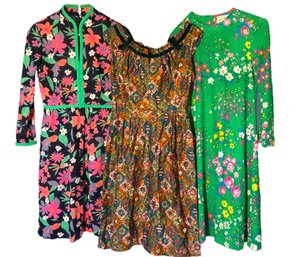 Three Bright Vintage Dresses