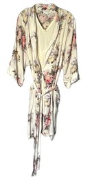 Vintage CHRISTIAN DIOR 'Connoisseur' All Silk Floral Robe & Nightgown From Saks Fifth Avenue