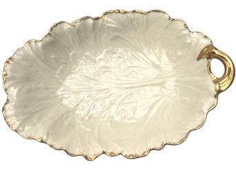 Vintage Lenox Ivory Large Leaf Shaped Serving Bowl