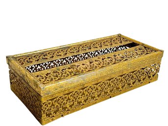 Vintage Ormolu Brass Tissue Box