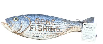 Signed 'Gone Fishing' Hanging Sculpture By Randy Hofman