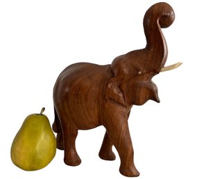 Vintage Hand Carved Exotic Wood Thai Elephant