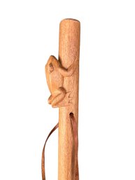 Hand Carved Tree Frog Walking Stick