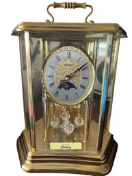 Seiko Brass And Glass Domed Case Mantel Clock