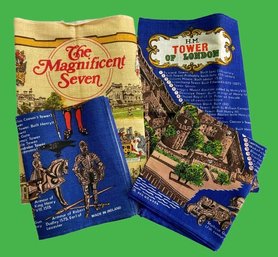 Four Vintage British Linen Tea Towels (D)