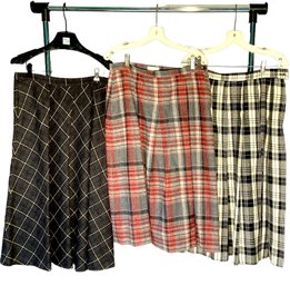Three Vintage Pendelton Long Wool Plaid Skirts