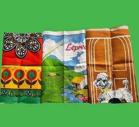 Three Vintage Irish Linen Tea Towels (W)