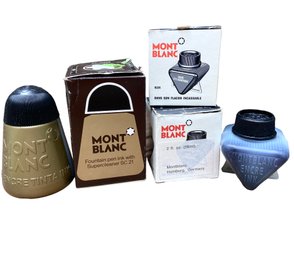 Three Vintage Bottles Of Mont Blanc Ink