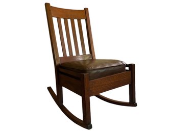 Antique Stickley Brothers Oak Arts & Crafts Style Style Rocker