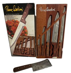 Vintage PIERRE SANTINI Knife Set Plus DEXTER Meat Cleaver