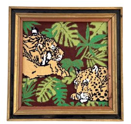 Vintage Needlepoint 'Leopards'