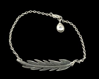 Vintage Israeli Sterling Silver Feather Bracelet