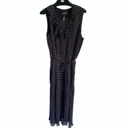 Vintage Lauren By Ralph Lauren Sleeveless Silk Ruffled Dress